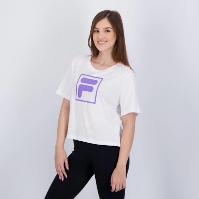 Camiseta Fila Letter Essentials Feminina 1249506 Branco