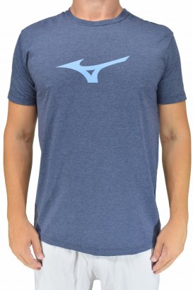 Camiseta Mizuno Cutoff Para Hombre - Azul/Plateado, Estilo Deportivo Y Moderno