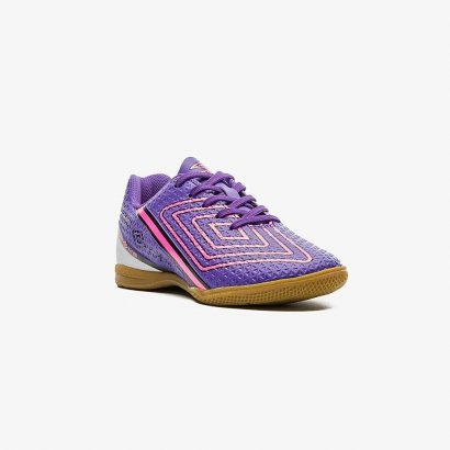 Chuteira Futsal Umbro Chrome Jr 1211748 - Roxo/Branco/Rosa