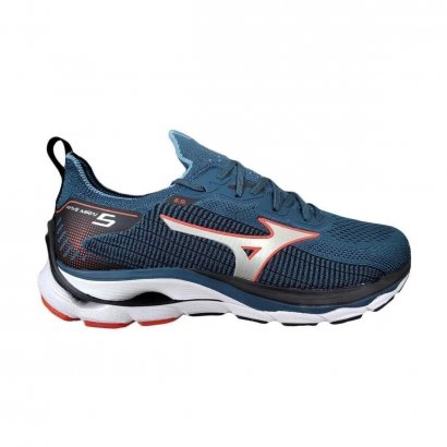 Tenis Mizuno Wave Mirai 5 10104202-474 - Azul/petroleo - Chuteira