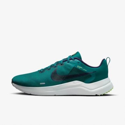 12 Tenis Nike Downshifter 12 DD9293 301 - Verde/Branco - Chuteira