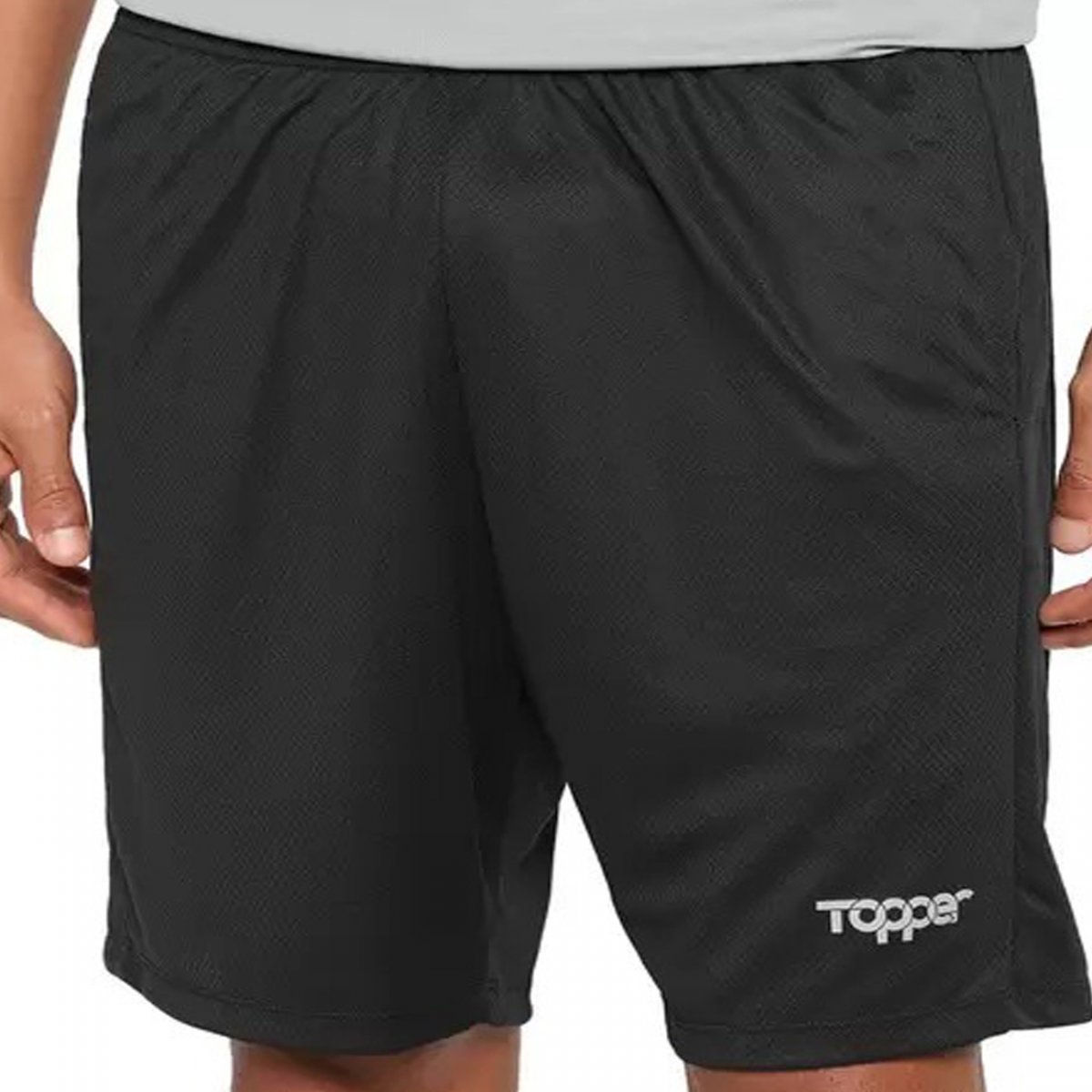 Bermuda Topper Liverpool Plus Big Size 4322052 Preto/cinza Chuteira Nike, Adidas. Sandálias