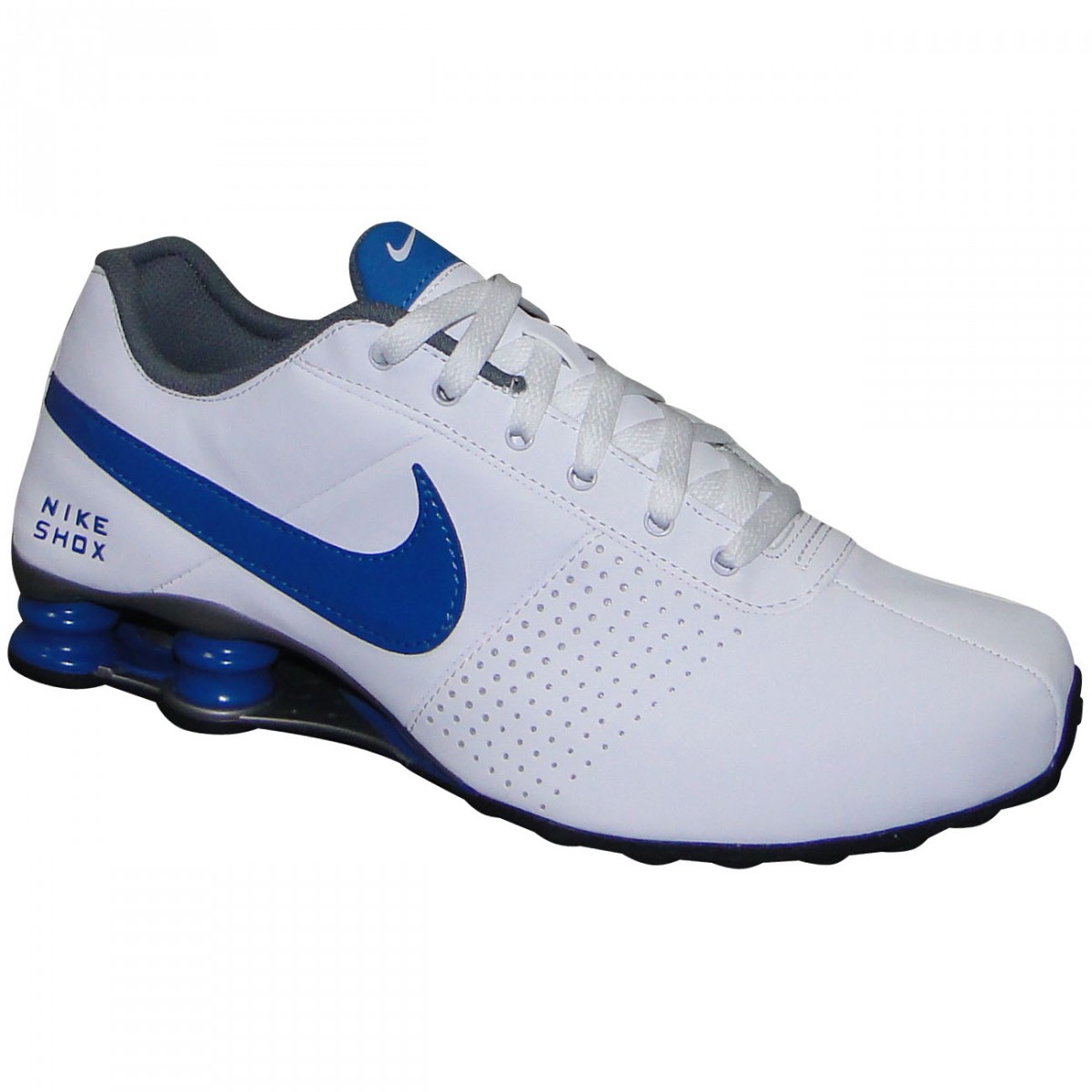 tenis nike shox azul e branco