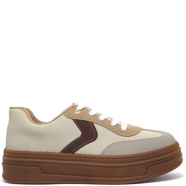 Listras TÃªnis Beira Rio Flatform Branco Tênis Feminino Casual