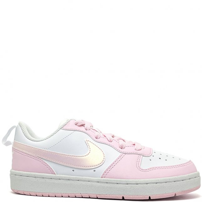 Tênis Infantil Menina Nike Court Borough Low Recraft Casual Branco e Rosa  DV5456 105