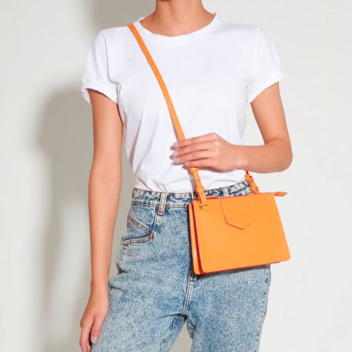 Bolsa Clutch Vivi Crossbody Verão 2021 Schutz S500150588 - Laranja