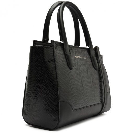 Bolsa Tote Média Millie Schutz S500100329 - Snake Preto | Sapato Show Bolsa Tote Média Millie Schutz S500100329 - Snake Preto | Sapato Show