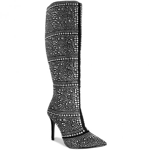 Bota Cano Longo Salto Fino Brilho Sapato Show 1601834 Preto