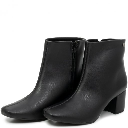 Bota Bico Quadrado Bota Cano Curto Via Uno Preta Bota Preta Cano