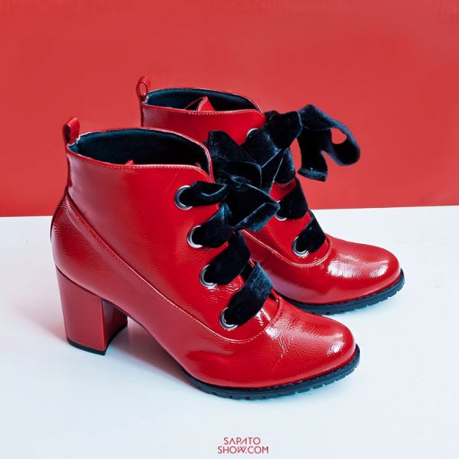 Bota Feminina Verniz Cano Curto Cecconello 1308004