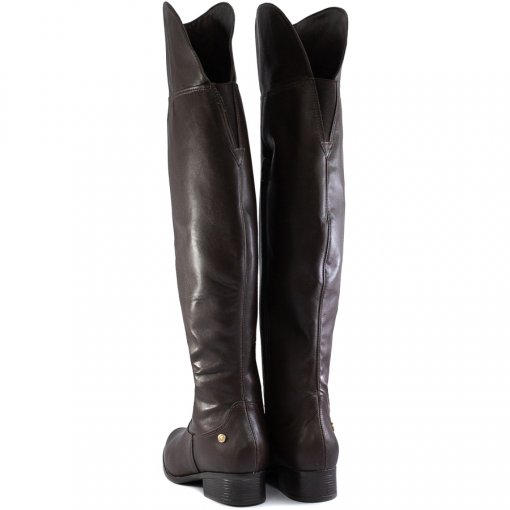 Bota Caramelo Bota Over Bota Cano Curto Camurça Via Uno Bota Over