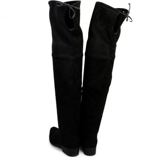 Bota Over Feminina Salto Bloco Baixo Bottero 345804 Suede Preto