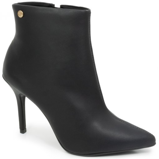 Bota Salto Fino Bico Fino Zíper Via Uno 154041
