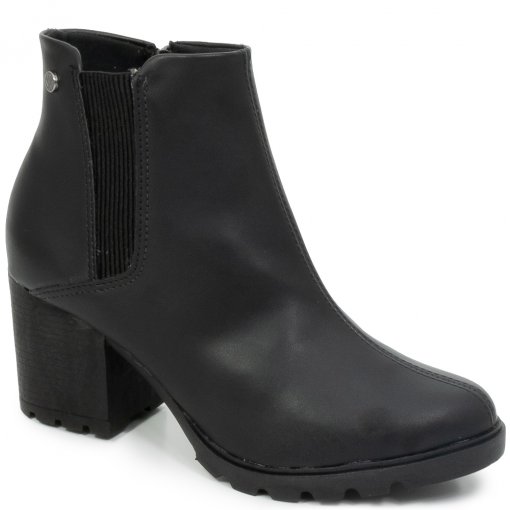 Bota Salto Baixo Bota Via Uno Chelsea Preta Bota Feminina Chelsea
