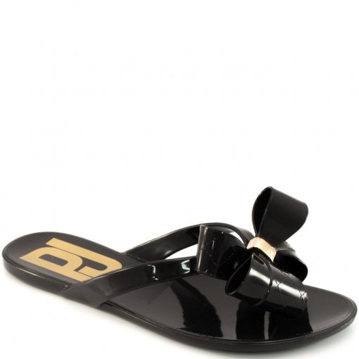 Chinelo Rasteira Laço Grande Petite Jolie 2467 Preto Sapato Show