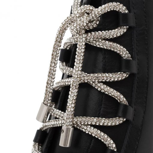 Coturno High Boots com Strass Schutz S205560032 - Preto/Brilho