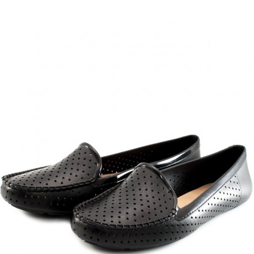 Mocassim Vazado Flex Via Uno 350001 - Preto | Sapato Show