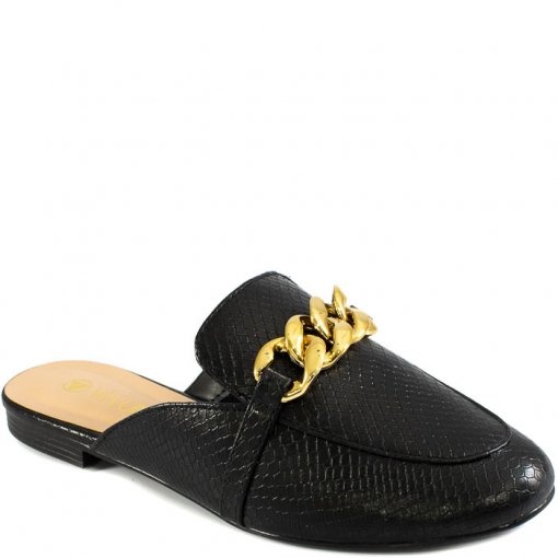 Mule Feminino Bico Redondo Com Correntes 2021 Via Uno 285041