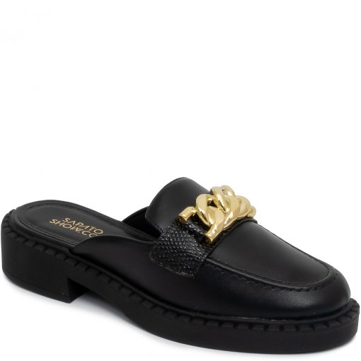 Mule Feminino Corrente Sanke Bico Redondo Sapato Show 14767