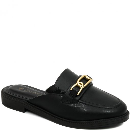 Mule Feminino Salto Bloco Baixo Corrente Via Uno 830045