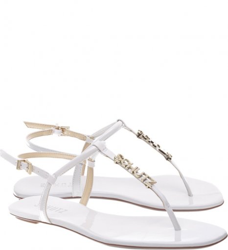 Sandália Rasteira Strings Crystal Minimal Schutz S011680089 - Perola |  Sapato Show