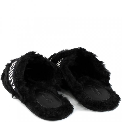 Rasteira Slide Cross Live In Alpaca Schutz S205740065 - Preto