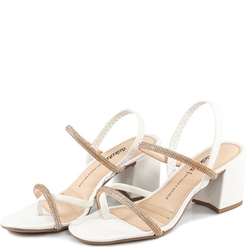 Sandália Com Elástico Strass Verão 2022 Dakota Z8042 - Branco | Sapato Show