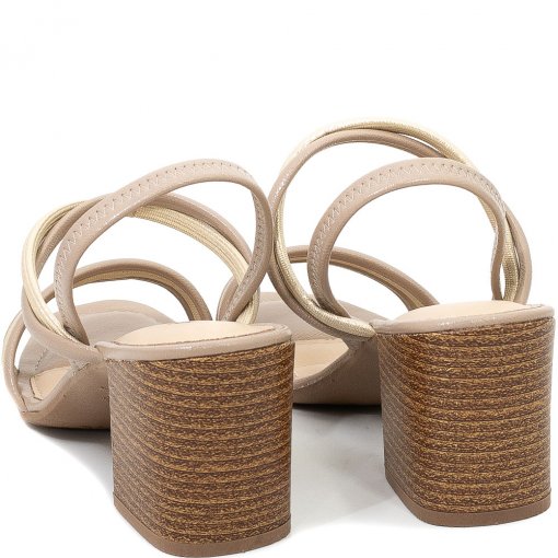 Sandália Salto Bloco Slingback Bico Quadrado Dakota Y9964