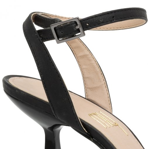 michi♡ Sandália Em Couro Fivela Salto Geométrico My Shoes