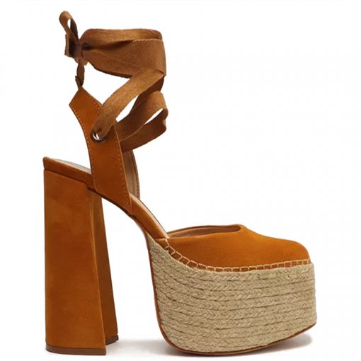 Sandalia Espadrille Plataforma Salto Bloco Schutz S215050007