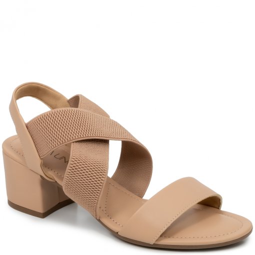 Sandália Feminina Elástico Salto Bloco Via Uno 856014