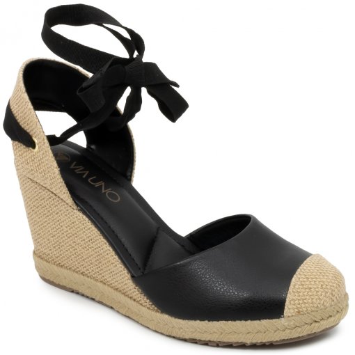 Sandália Feminina Espadrille Lace Up Via Uno 421006