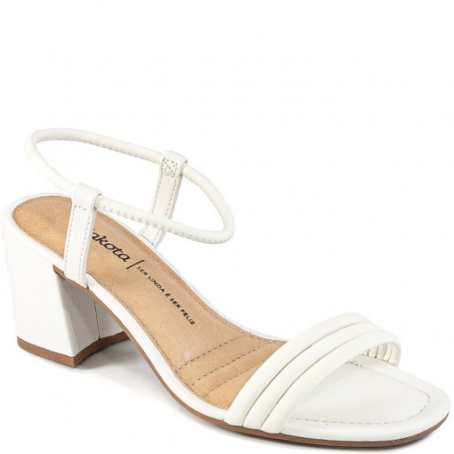 Dakota Tiras Sandalia Dakota Branca Sandália Feminina Salto Bloco