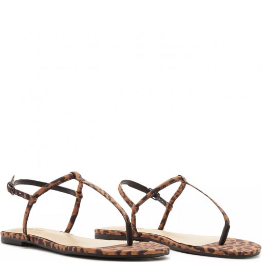 sandalia rasteira animal print