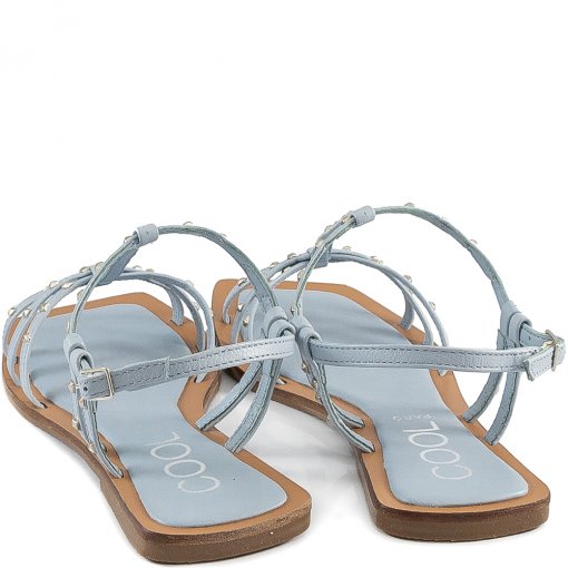 Sandália Rasteira Spikes Bico Quadrado Parô Cool 10085.4026 - Azul | Sapato  Show