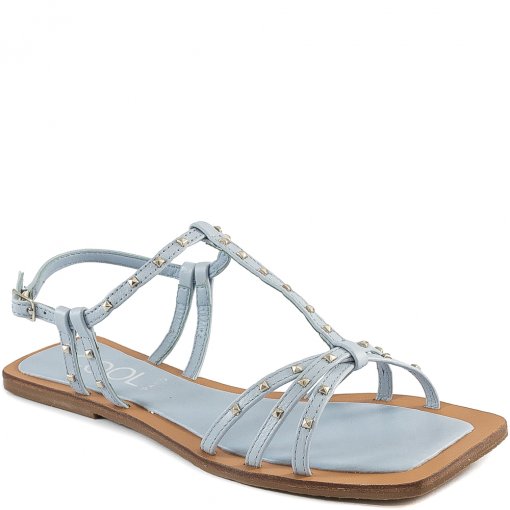 Sandália Rasteira Spikes Bico Quadrado Parô Cool 10085.4026 - Azul | Sapato  Show