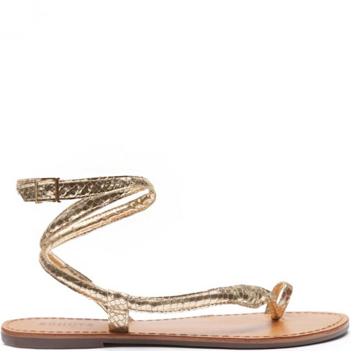 Sandália Rasteira Tira Snake Summer 2022 Schutz S042370334 - Ouro | Sapato  Show