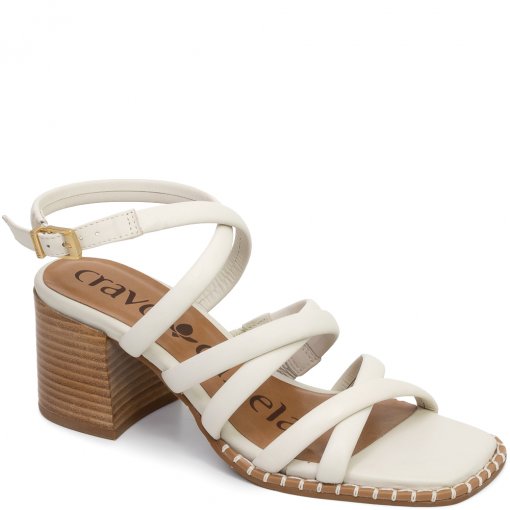 Sandália Salto Bloco Médio Cravo E Canela 1021