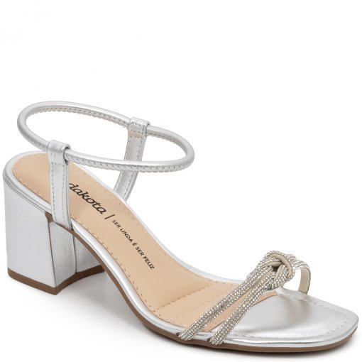 Sandália Salto Bloco Nozinho Com Brilhos Dakota Y6533