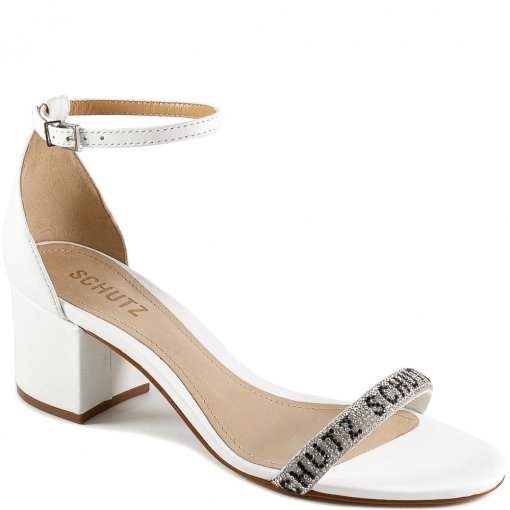 Sandália Salto Bloco Tira Com Strass Schutz S200010644