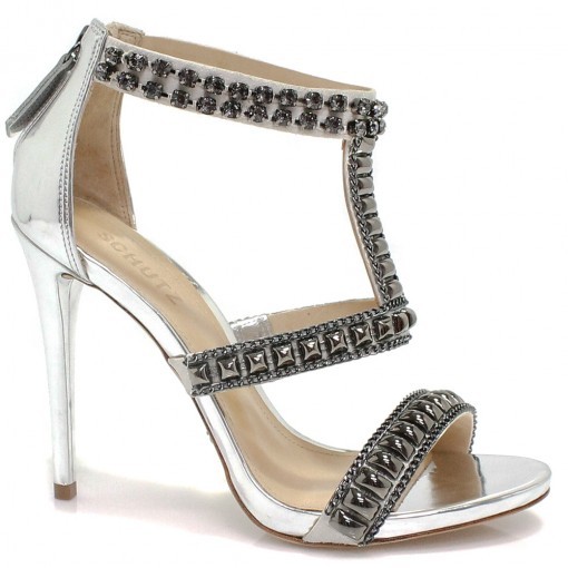 schutz sandalia prata