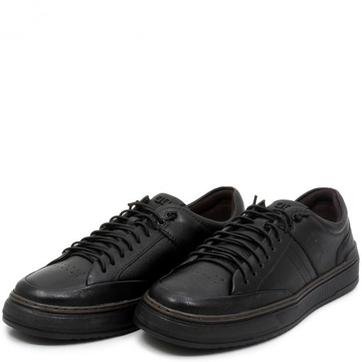 Sapatênis Masculino Denim City Democrata 240106 - Preto/Preto