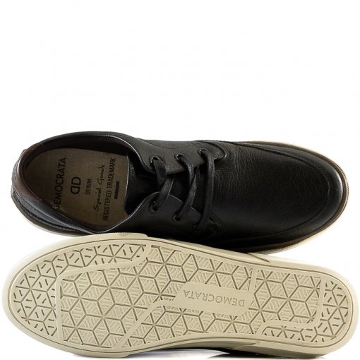Sapatênis Democrata Denim Hit -preto/carvalho Rf.071135 | Magazine  Marconato | Um toque de Bom Gosto