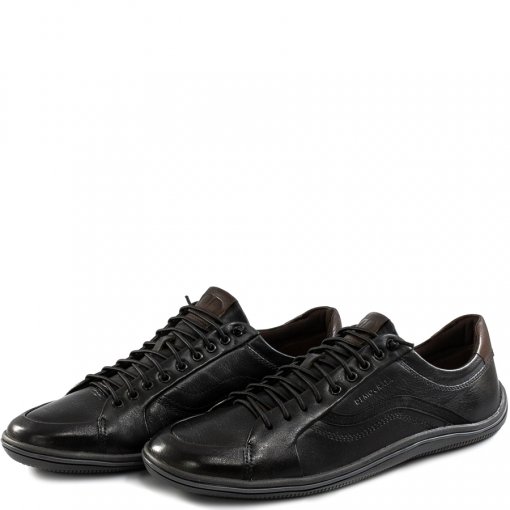 Sapatênis Masculino Em Couro Denim Rave Democrata 034034 - Preto/Tabaco |  Sapato Show