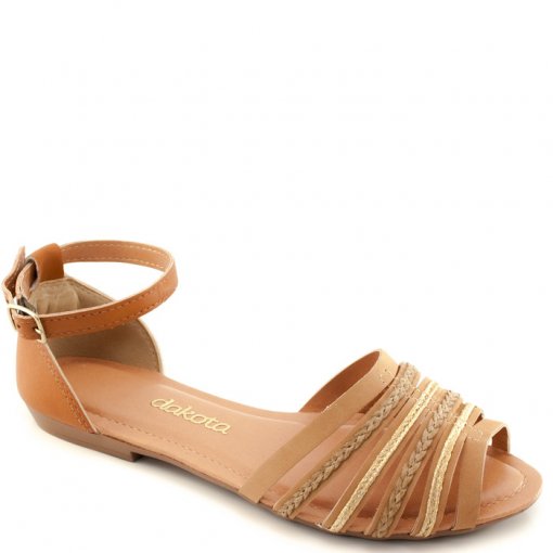 Sapatilha Tiras Dakota Z2552 - Amendoa | Sapato Show
