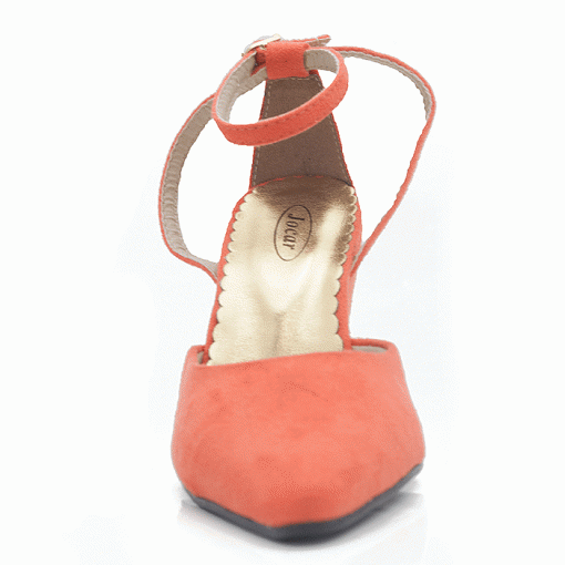 scarpin vermelho aberto atras