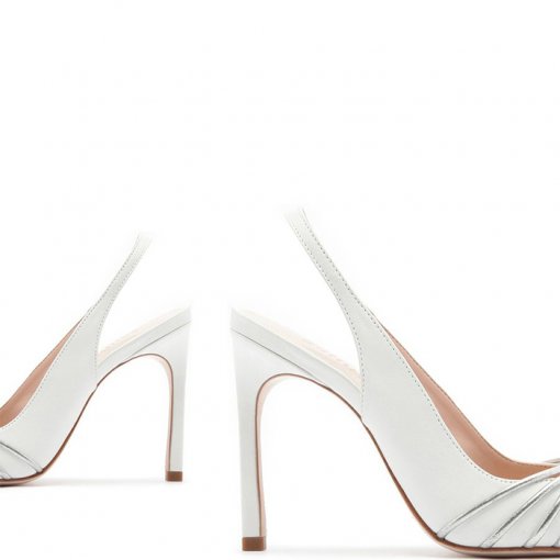 Scarpin Slingback Salto Reto 2020 Schutz S208280004 - Branco/Prata | Sapato  Show