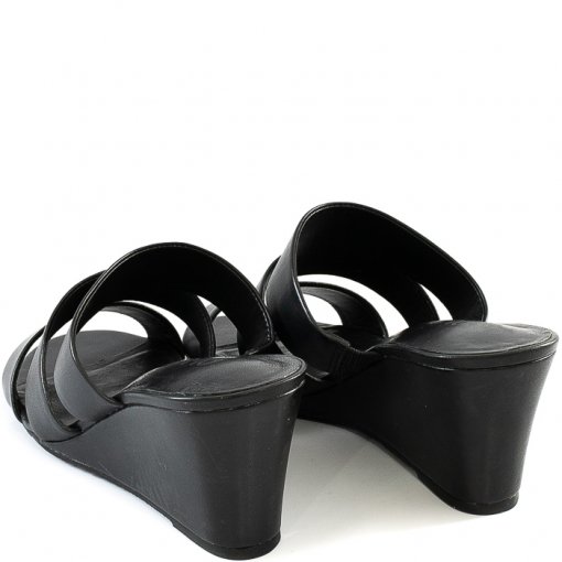 Tamanco Anabela Feminino Tiras Barbara Alme E700540002 - Preto | Sapato Show