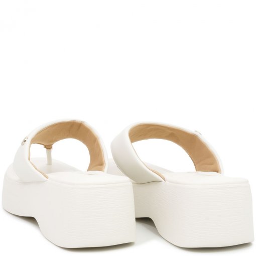 Tamanco De Dedo Meia Pata Via Uno 935003 Off White Sapato Show