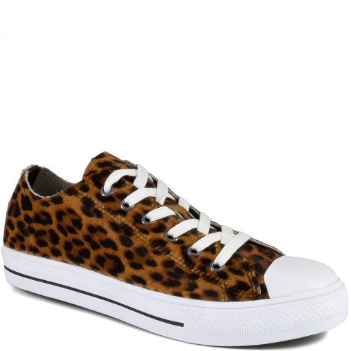 Tênis Feminino Animal Print em Couro Sapato Show C44003 Leopardo